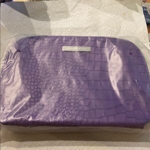 R+F purple crocodile skin makeup bag